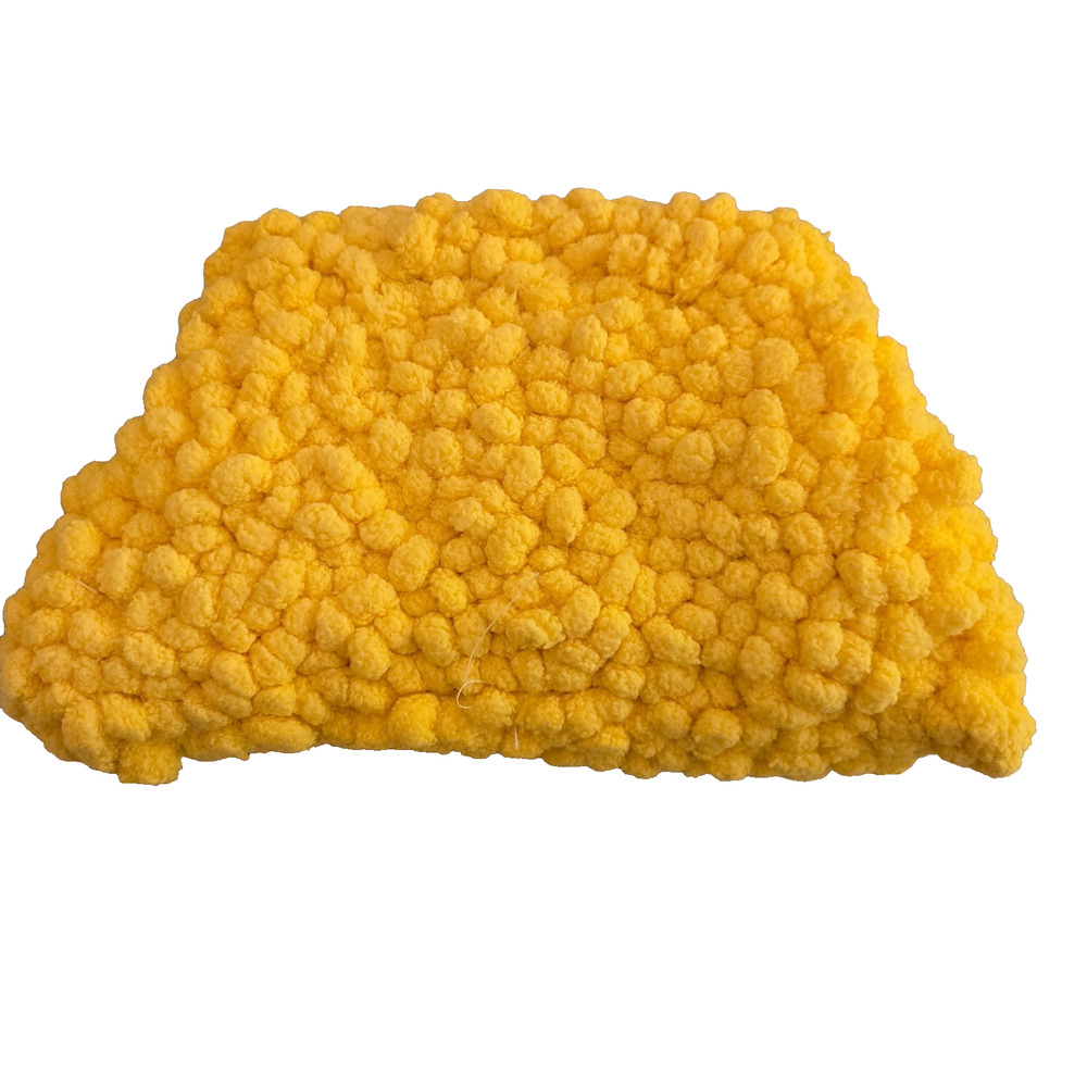 Handmade yellow thick chenille yarn clutch handbag - Picture 2 of 10